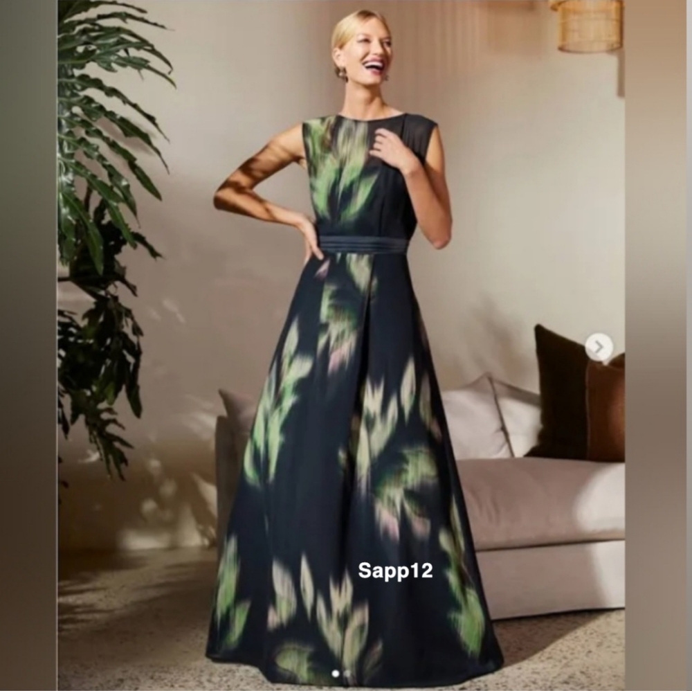 KAY UNGER "TESS ELEGANT FLORAL SLEEVELESS DRESS - Picture 6 of 6